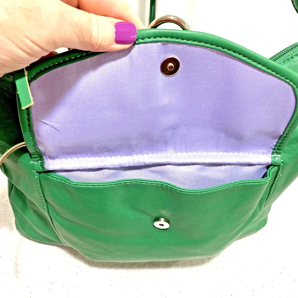 NWT Marc Fisher Green Shoulder Bag Crossbody Purse Soft Faux Leather Designer